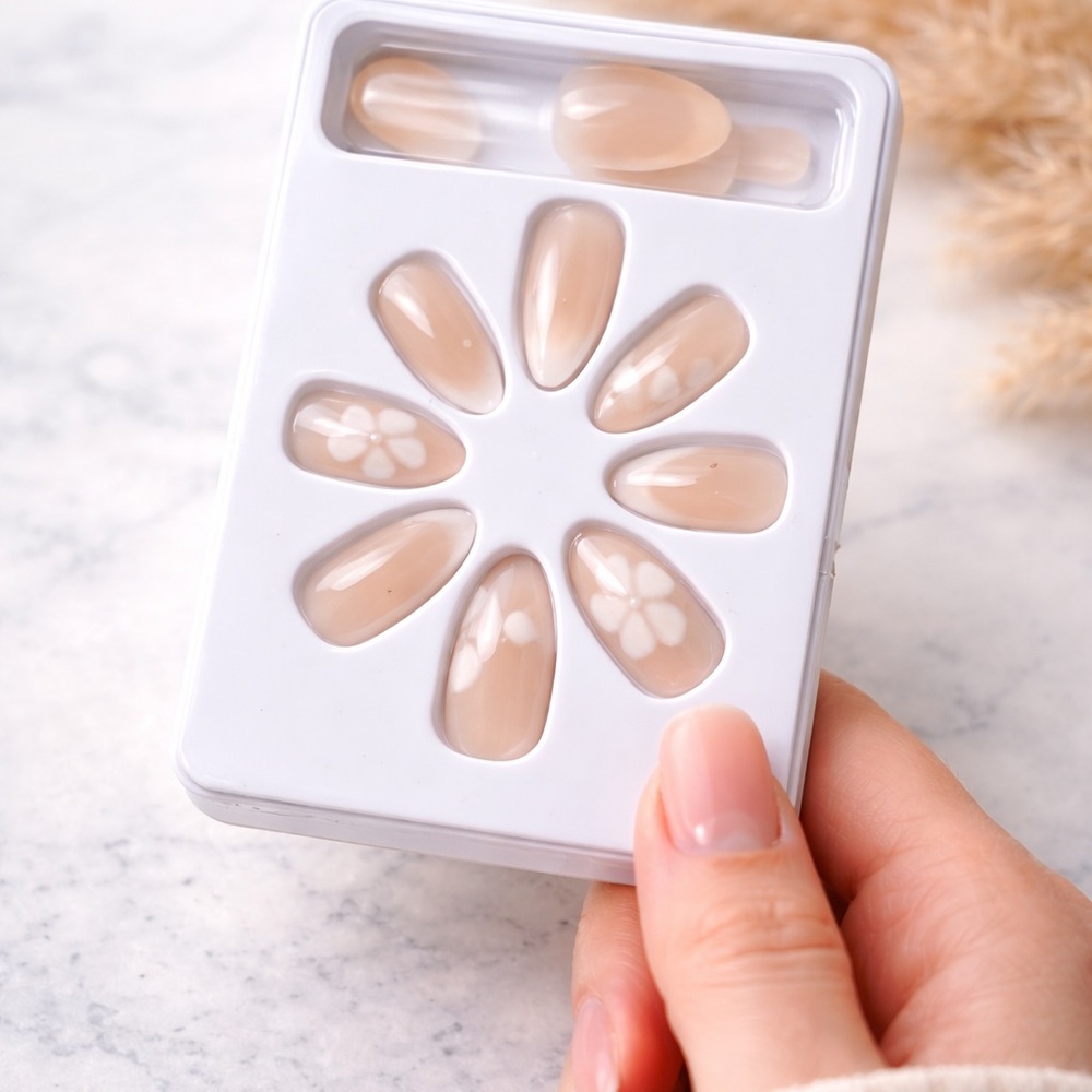 Floral Nude Press-On Nails